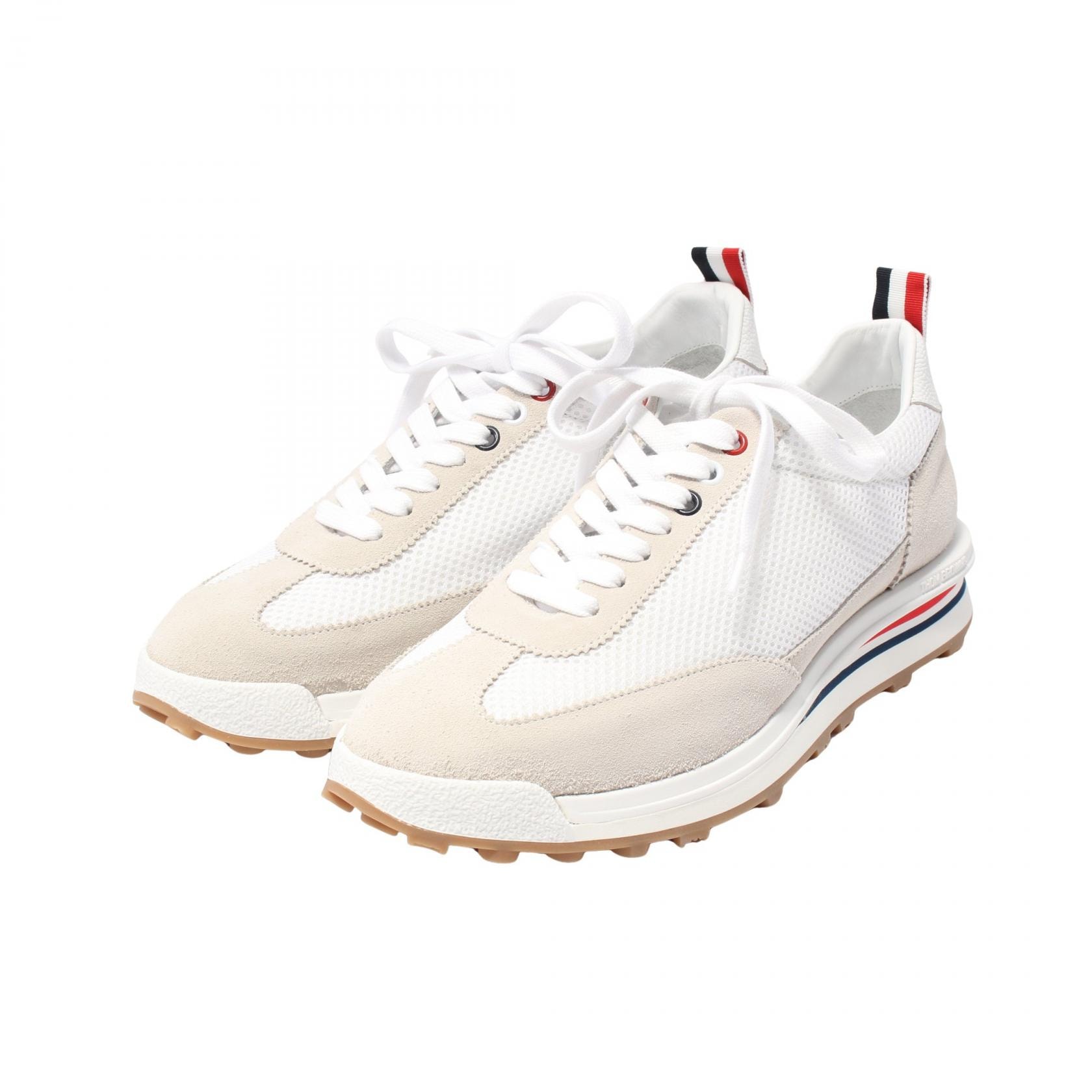 トムブラウン THOM BROWNE RWB ソール テック スニーカー 靴 ナイロン スウェード メンズ ホワイト系 / グレー系 MFD180A030501006 【新品】