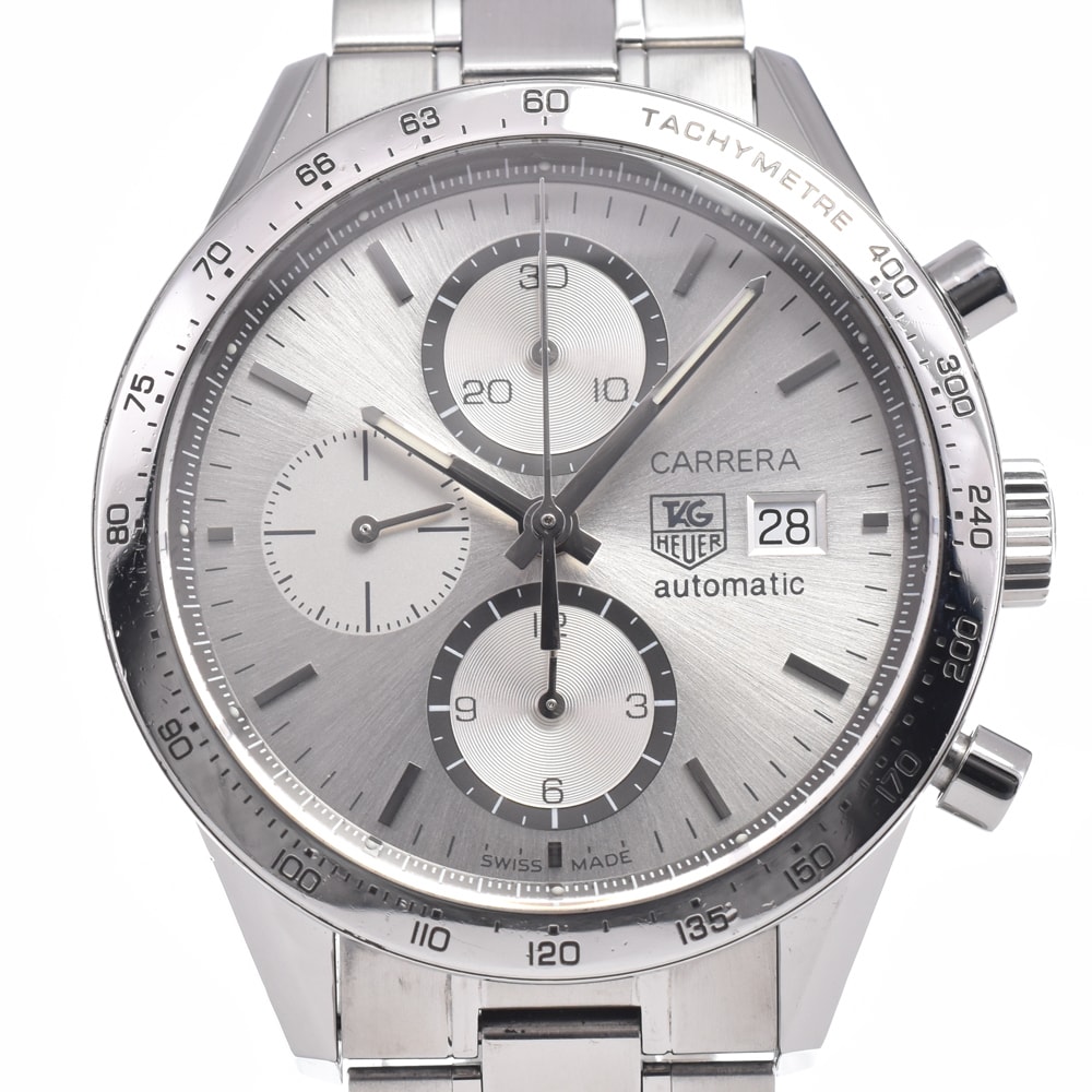 タグホイヤー TAG HEUER CV2017 カレラ キャリバー16 クロノグラフ シルバー 自動巻き メンズ 良品 腕時計 R#149160