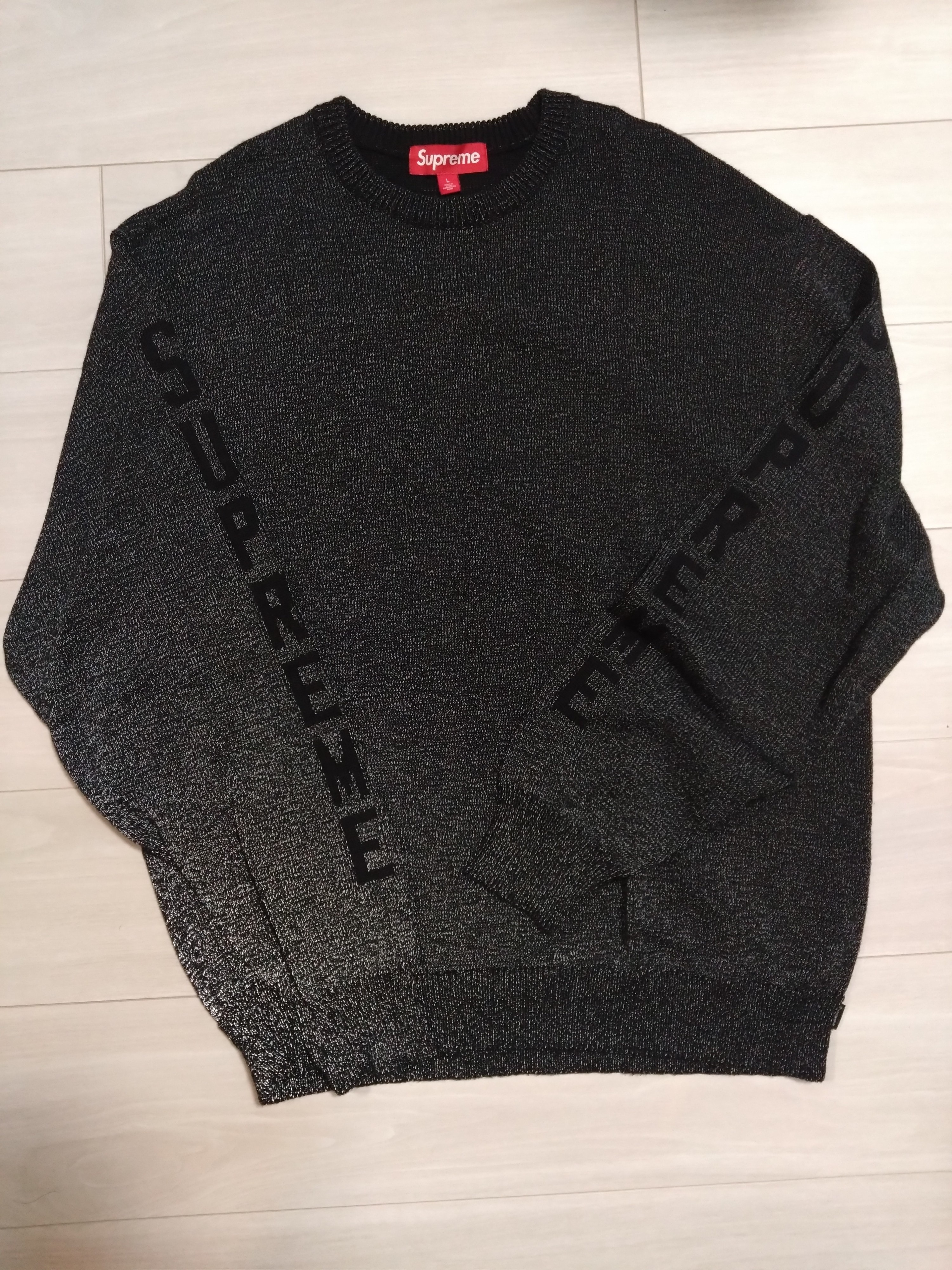 supreme シュプリーム リフレクティブスウェットパーカー ブラック　黒 Supreme（シュプリーム） チャンピオン セットアップ プルオーバー