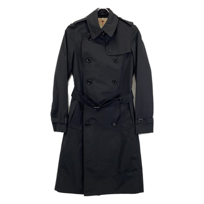 バーバリーロンドン ブラック ノヴァチェック裏地 ベルト付きトレンチコート