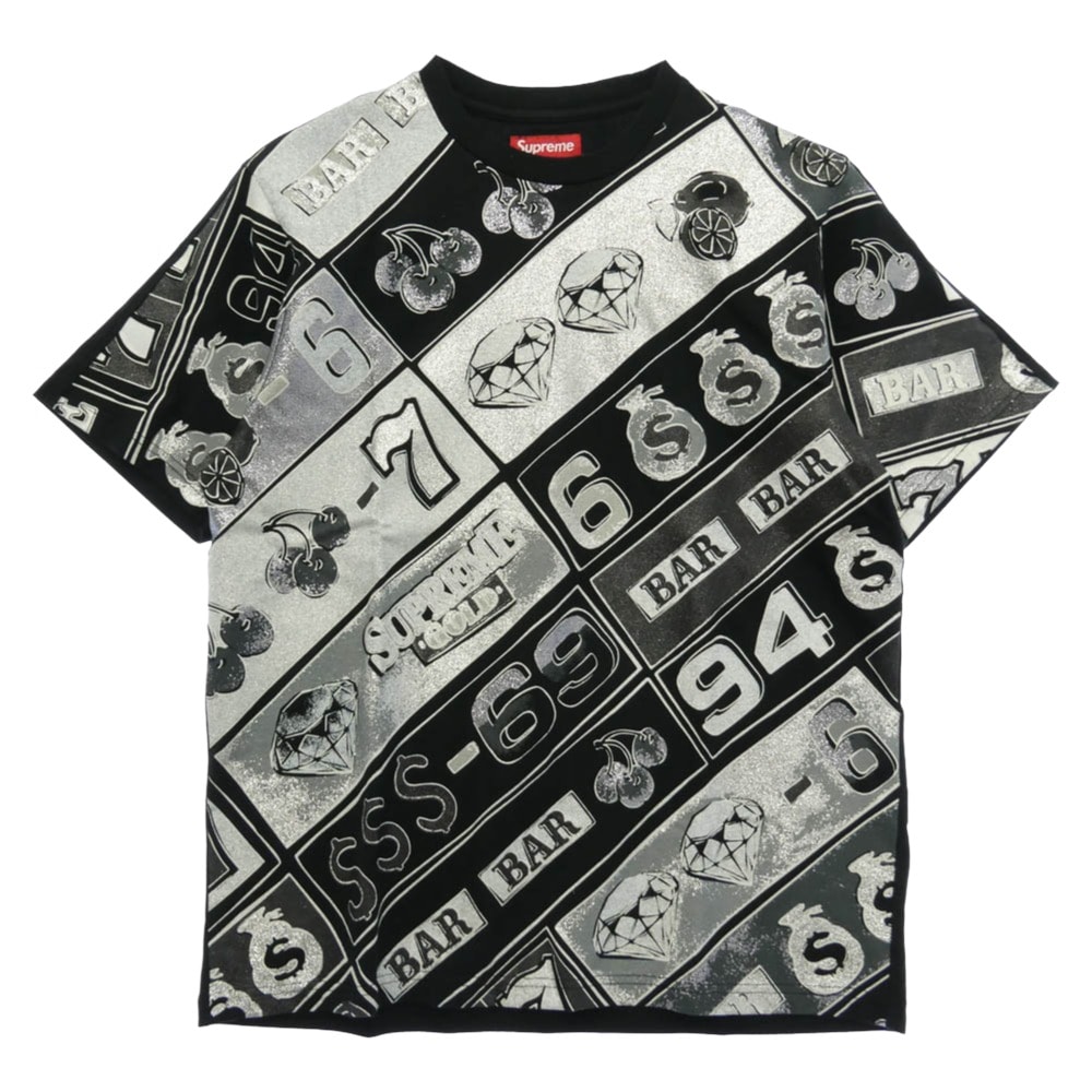 Supreme シュプリーム 26SS Slot Machine S/S Top スロット マシーン 総柄 クルーネック 半袖 Tシャツ カットソー ブラック系 シルバー系 L【新古品】【未使用】【中古】