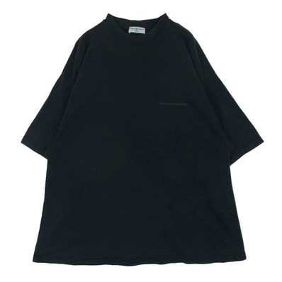BALENCIAGA バレンシアガ Oversized T-shirt ロゴ プリント 半袖 Tシャツ ポルトガル製 ブラック系 2【中古】
