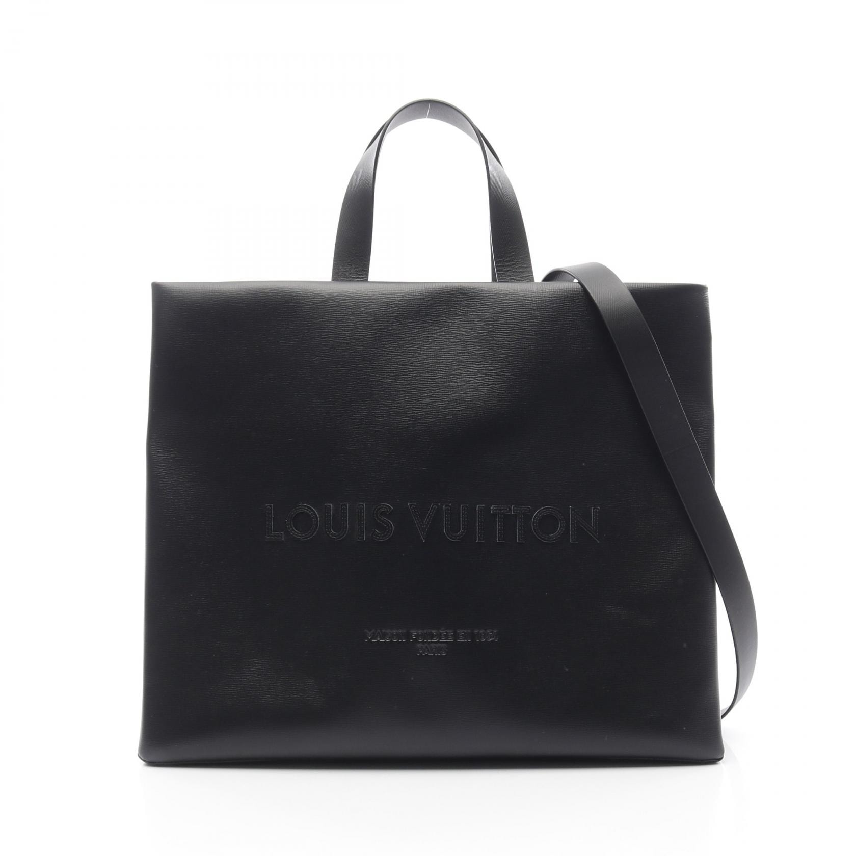 ルイ・ヴィトン LOUIS VUITTON ショッパー トート MM トートバッグ バッグ レザー メンズ ブラック系 M13979 【中古】