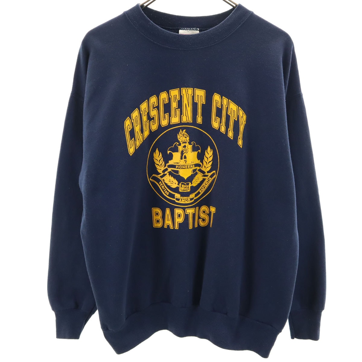 Hanes ヘインズ 長袖 スウェット トレーナー M ネイビー 裏起毛