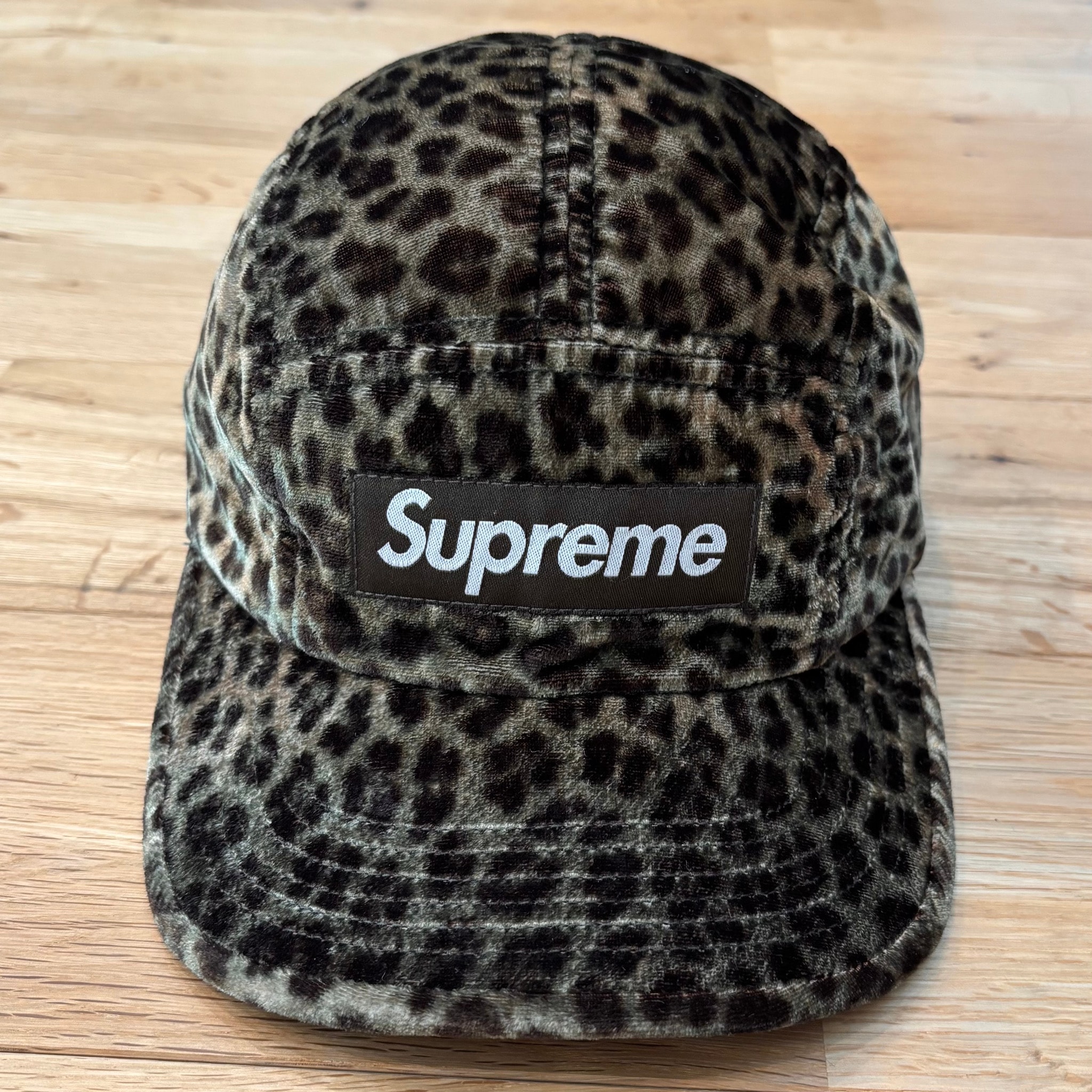 Supreme Leopard Velvet Camp Cap 