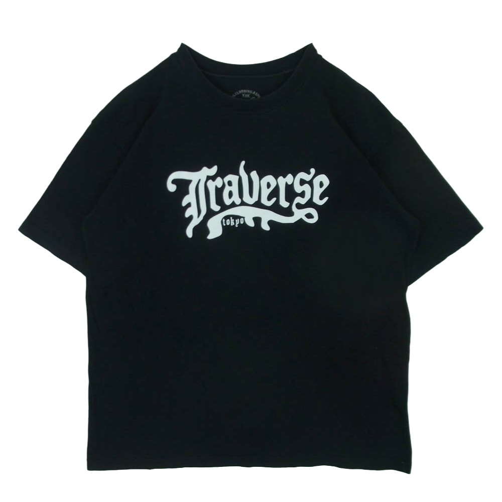 TENDERLOIN テンダーロイン TRAVERSE TOKYO トラバース東京 フロントプリント Tシャツ 半袖 カットソー ブラック系 L【中古】