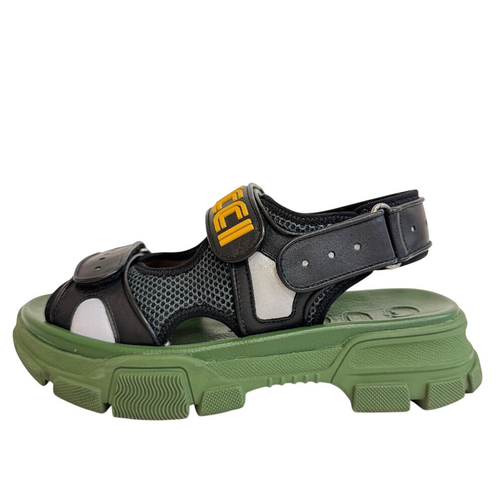 グッチ GUCCI サンダル フラッシュトレック ロゴ メッシュ 546064 ブラック