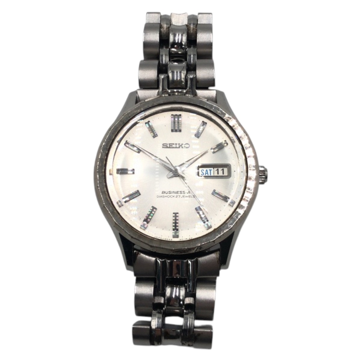 SEIKO セイコー ビジネスエース シルバー ステンレス 腕時計 男女兼用 自動巻き 505584 【中古】