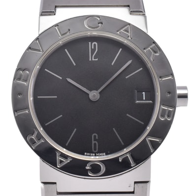 ブルガリ BVLGARI BB30SS ブルガリブルガリ デイト ブラック クォーツ ユニセックス 良品 腕時計 L#147891