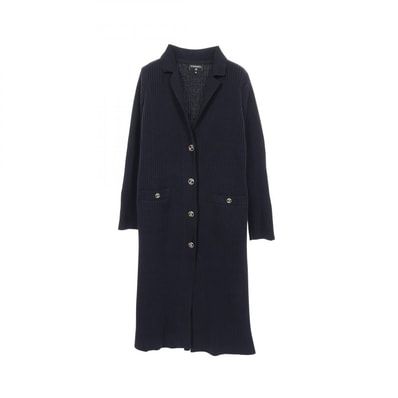 シャネル CHANEL ココマークボタン ニット カーディガン 衣料品 トップス コットン レディース ネイビー系 【中古】