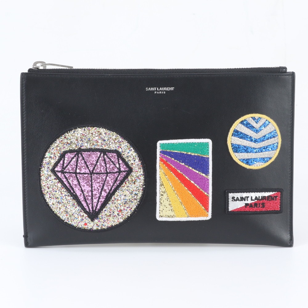 ■未使用 サンローラン パリ YSL グリッター ワッペン
