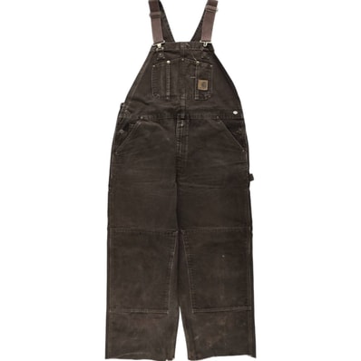 古着 ビッグサイズ 00年代 カーハート Carhartt ダブルニー カットオフ ダック オーバーオール メンズw40相当/eaa633580