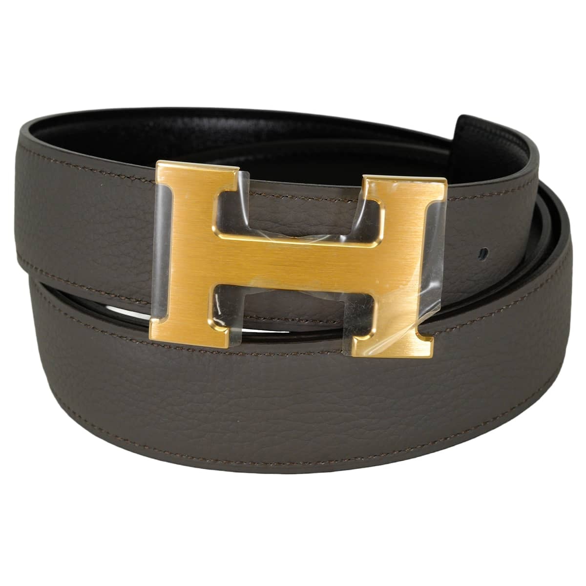 HERMES エルメス ベルト Hベルト コンスタンス 32 リバーシブル エタン/黒 (ブラック) トゴ/ボックスカーフ #95 マットゴールド金具 K刻印 [紙袋・リボン付] 新品