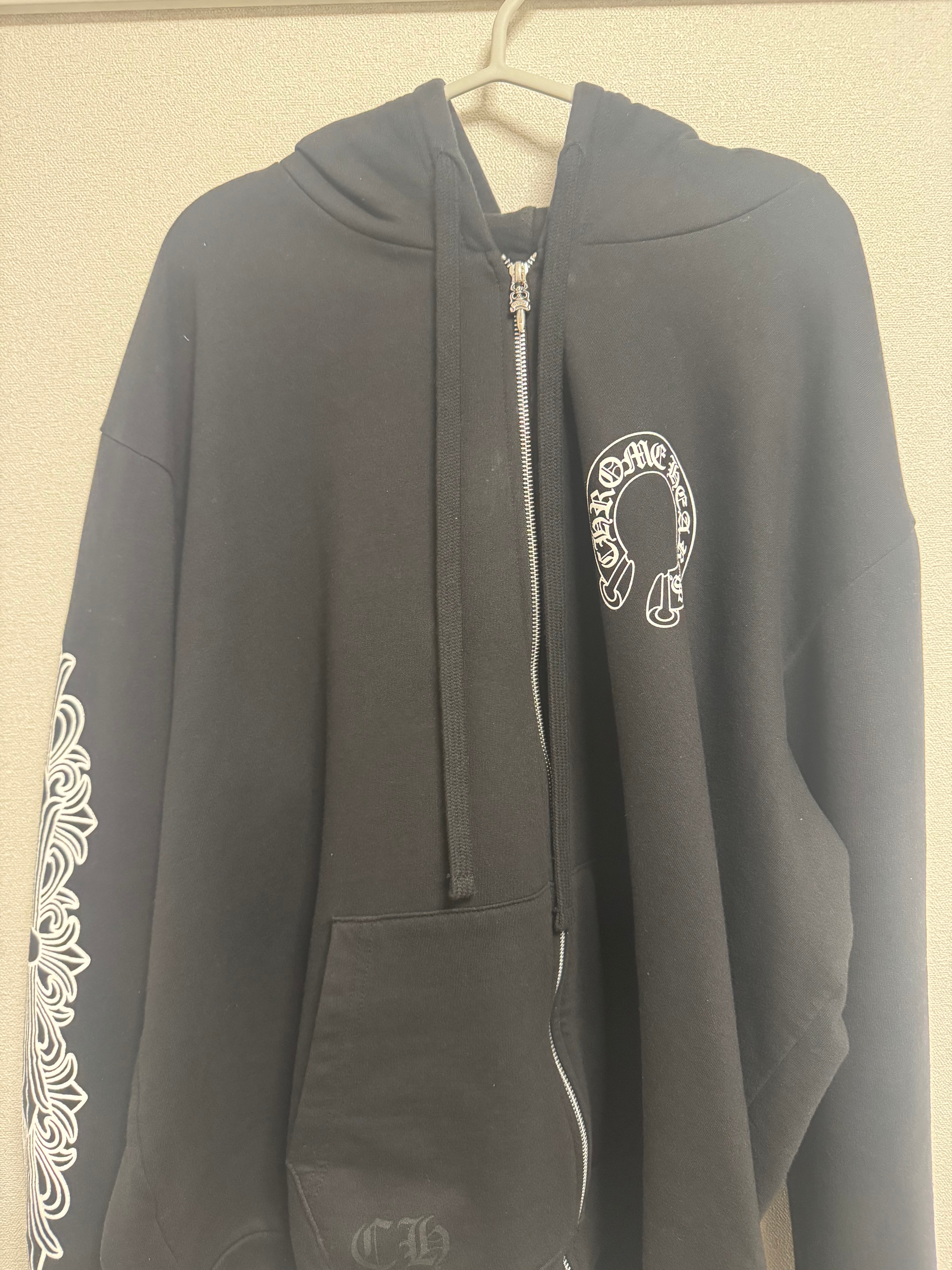 Chrome Hearts Horseshoe Floral Cross Zip-Up Hoodie "Black"