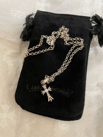 Chrome Hearts Cross Baby Fat Charm Pave Diamond "Silver"