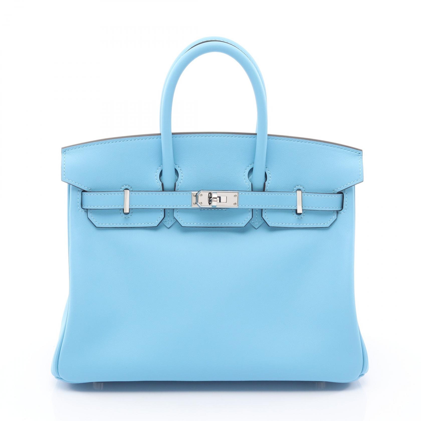 エルメス HERMES バーキン25 ハンドバッグ バッグ レザー ヴォースイフト ヴォースイフト セレスト B刻印(2023年製造) レディース ブルー系 【中古】