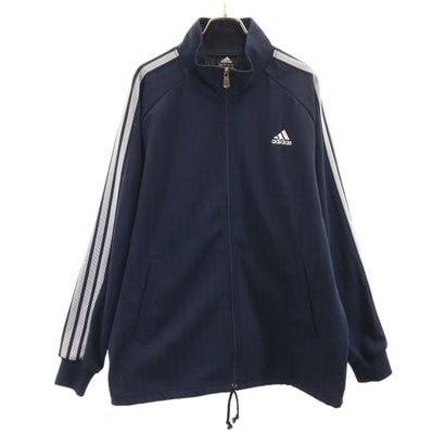 adidas アディダス ストライプ柄 トラックジャケット L ネイビー 3ライン ジャージ
