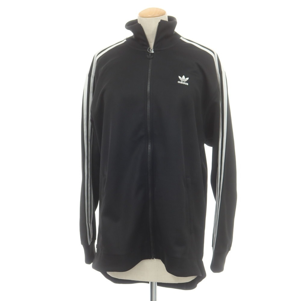 【中古】アディダス adidas コットンポリエステル トラックジャケット ジャージ ブラック【サイズJ XOT】【レディース】