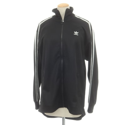 【中古】アディダス adidas コットンポリエステル トラックジャケット ジャージ ブラック【サイズJ XOT】【レディース】