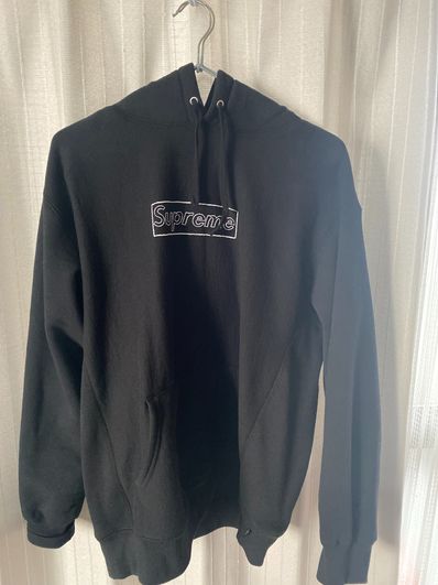 Supreme KAWS Chalk Logo Hooded Sweatshirt "Black"(2021)
