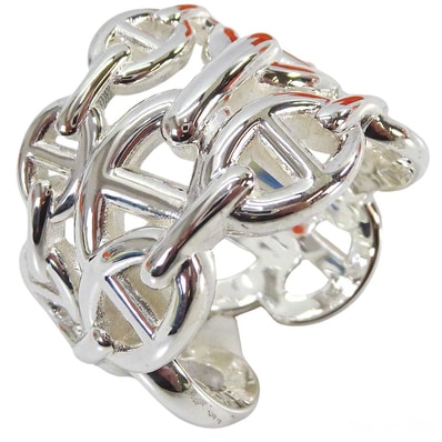 Hermes Chaine D'ancre Enchainee Ring Large Model "Silver"
