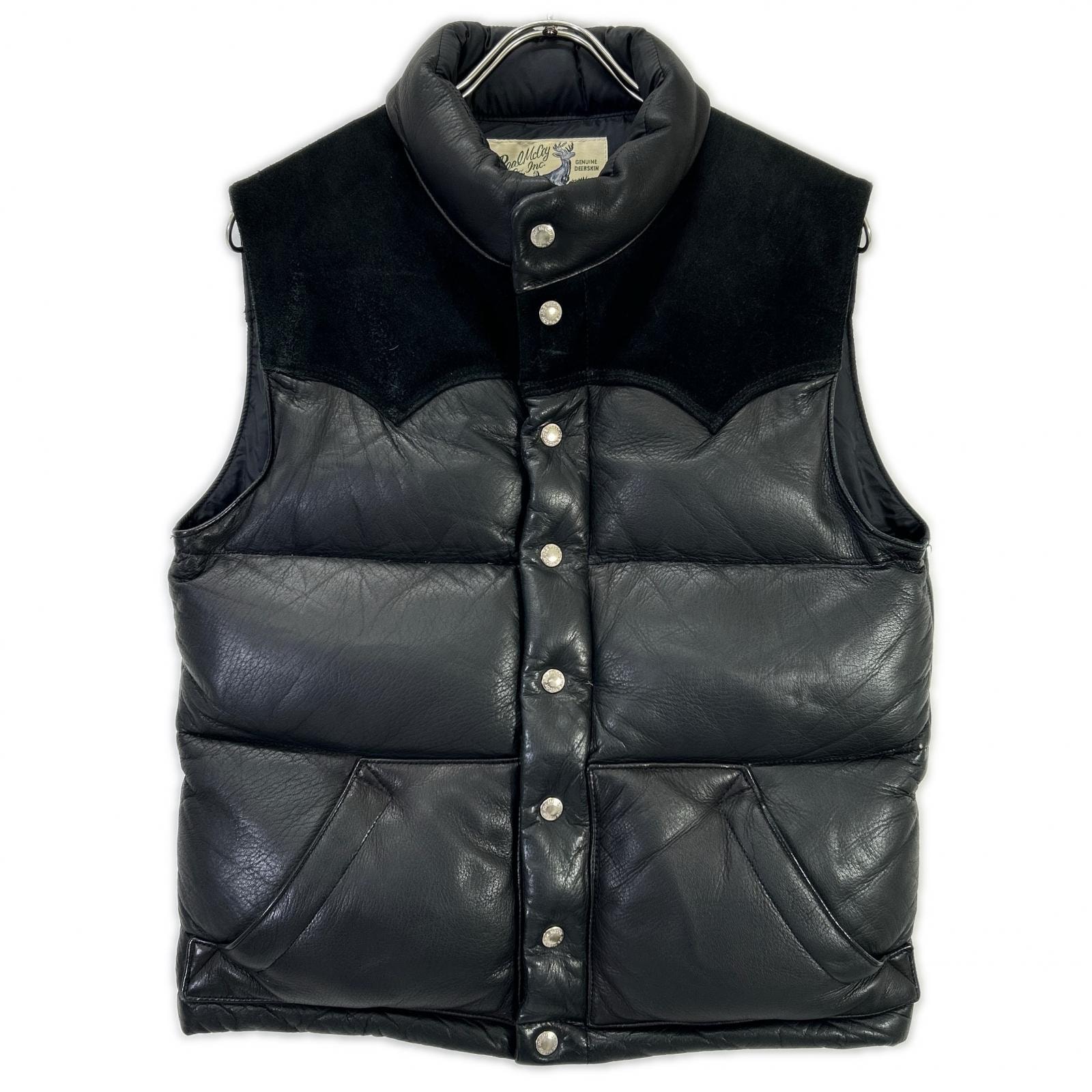 ザリアルマッコイズ MJ10145 ブラック DEERSKIN DOWN VEST 36
