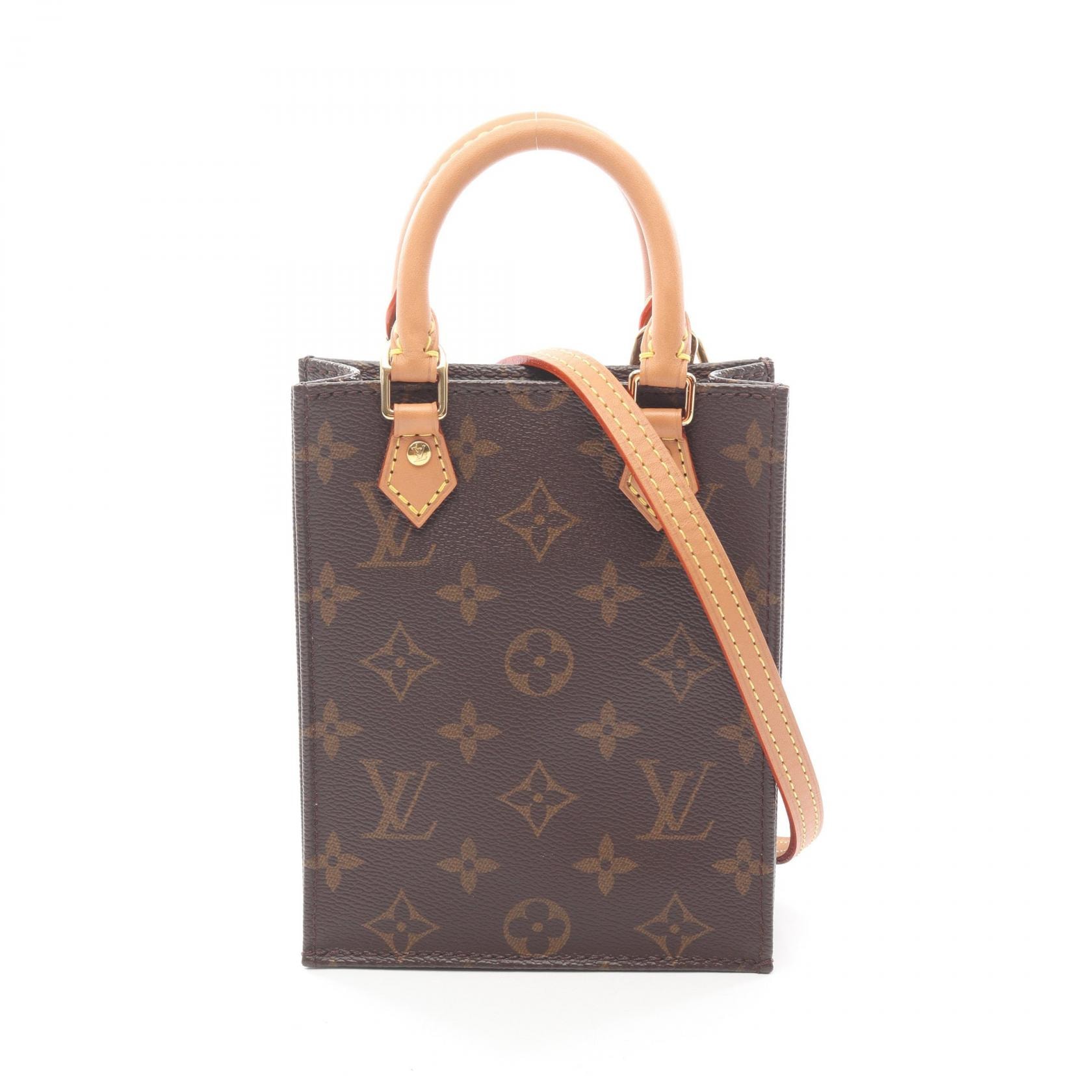 ルイ・ヴィトン LOUIS VUITTON プティット サックプラ ハンドバッグ バッグ PVCコーティングキャンバス レザー モノグラム レディース ブラウン系 M69442 【中古】