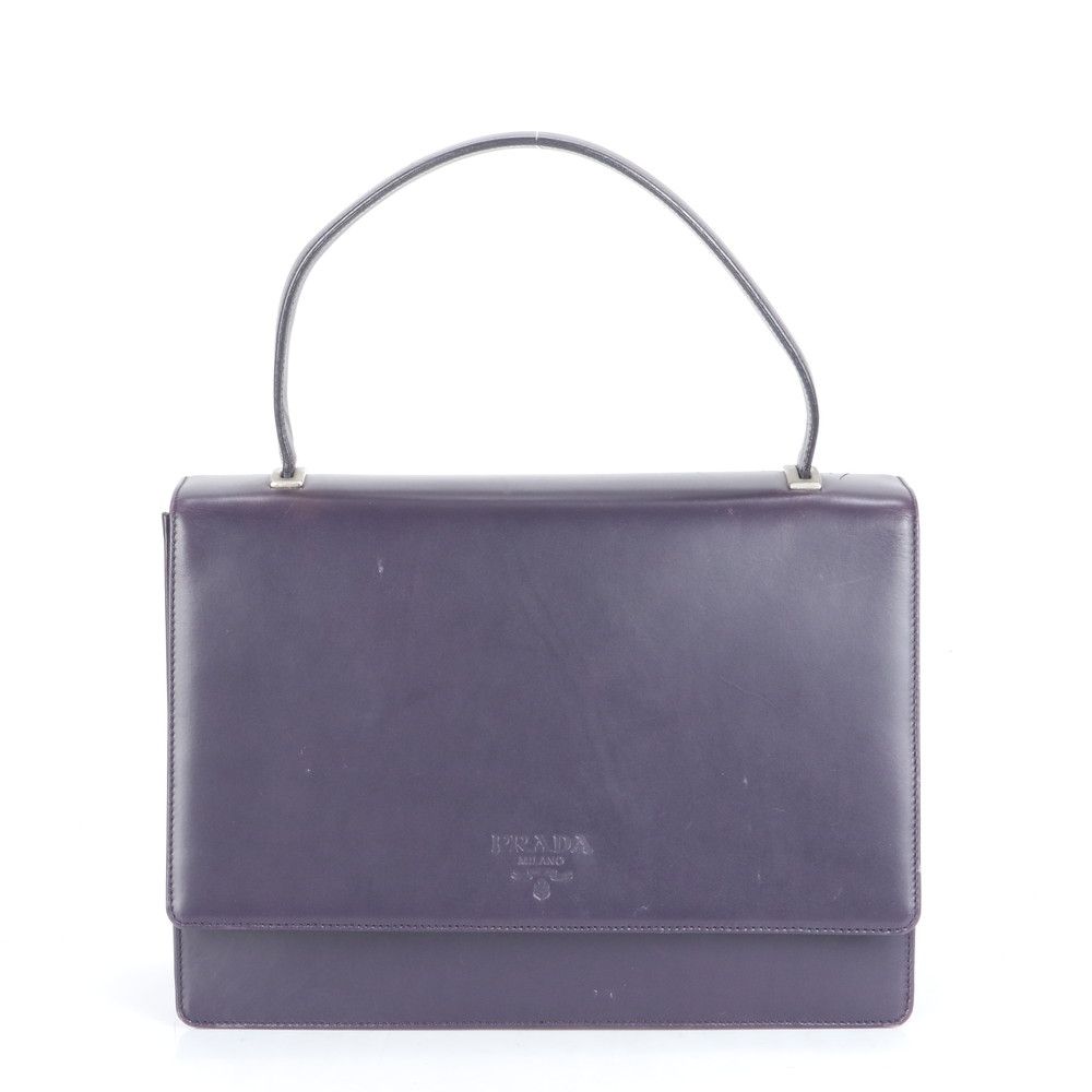 ■美品 プラダ トップハンドルハンドバッグ レザー