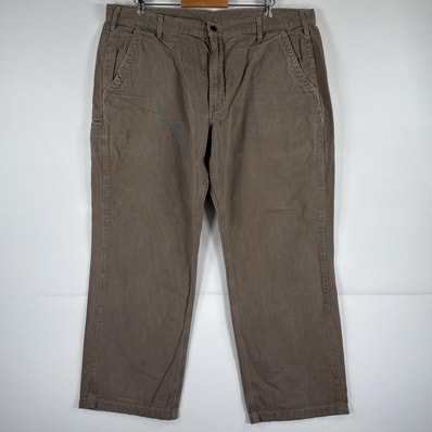 古着 カーハート Carhartt ワークパンツ ダック ペインターパンツ 作業着 ワンポイント ロゴ 大きいサイズ w42 L30 ベージュ メンズ