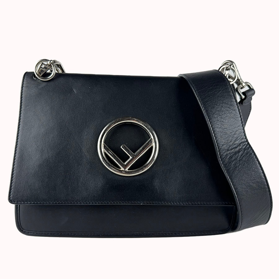 フェンディ FENDI ショルダーバッグ ハンドバッグ キャナイエフ レザー ブラック レディース 8BT284-2IH【中古】 z10947
