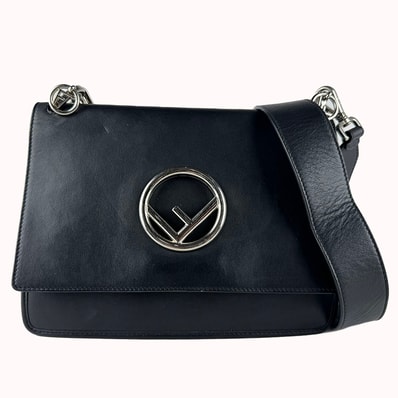 フェンディ FENDI ショルダーバッグ ハンドバッグ キャナイエフ レザー ブラック レディース 8BT284-2IH【中古】 z10947