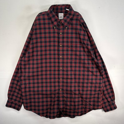 古着 ブルックスブラザーズ Brooks Brothers 長袖シャツ チェック 胸ポケ 346 XL レッド系 マルチカラー メンズ
