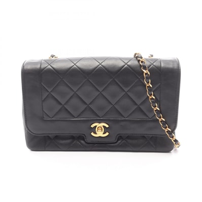 シャネル CHANEL マトラッセ シングルフラップ ショルダーバッグ バッグ ラムスキン(羊革) レディース ブラック系 【中古】