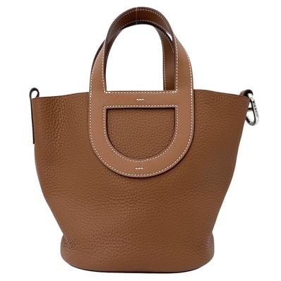 HERMES エルメス ハンドバッグ インザループ18 トリヨンクレマンス ヴォースイフト W刻印 レザー ブラウン 茶 シルバー金具 レディース 美品 2024年【中古品】