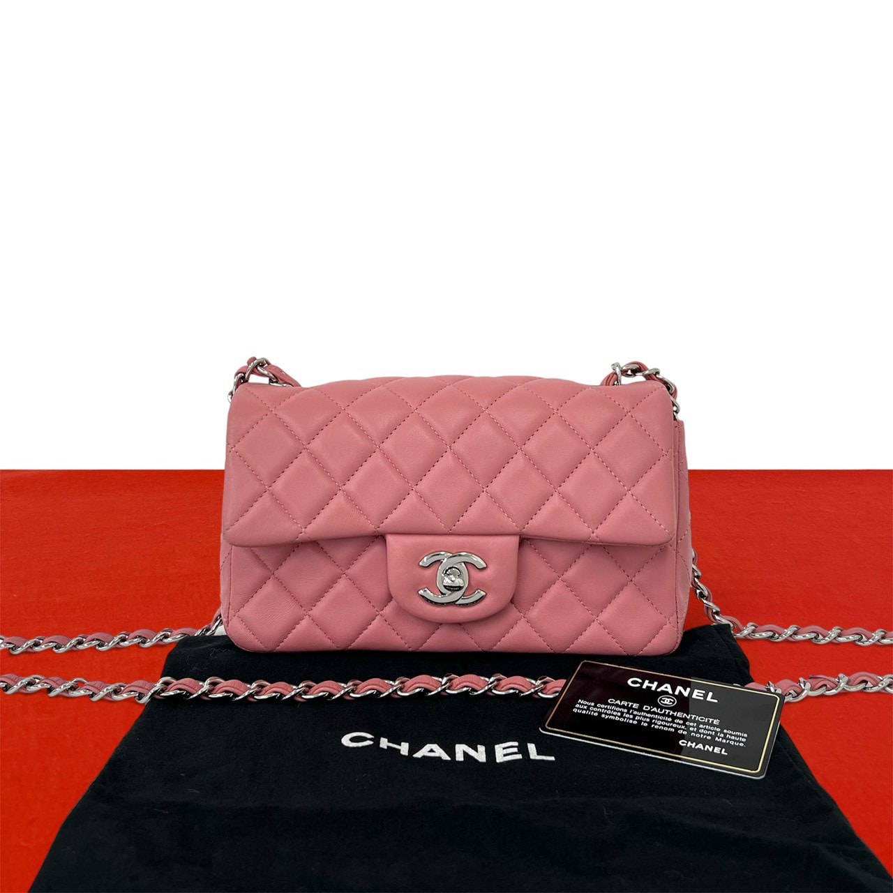 CHANEL シャネル マトラッセ ココマーク ラムスキン ショルダーバッグ ピンク
51574
