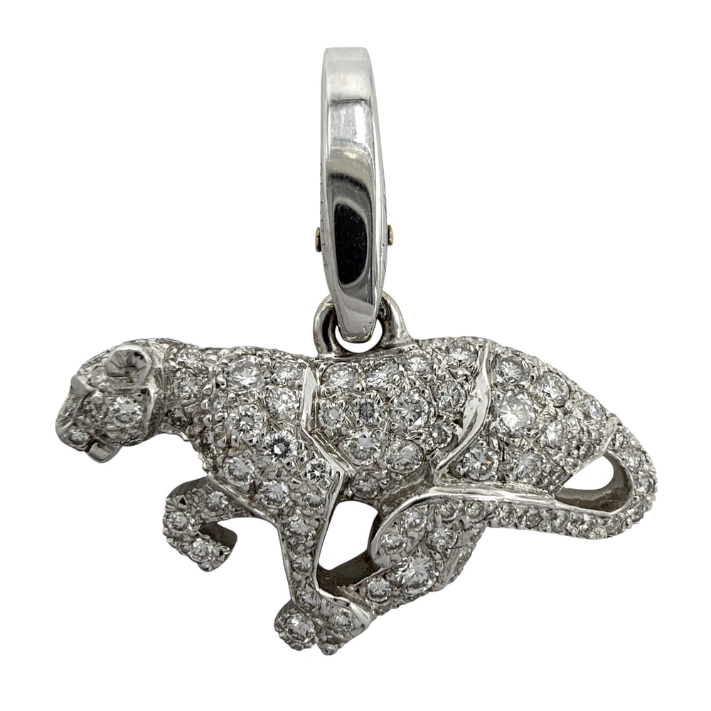CARTIER カルティエ ペンダントトップ パンテール パンサー パヴェ 18金WG Au750 ジュエリー アクセサリー K18ホワイトゴールド    ダイヤモンド シルバー レディース 約4.4g【中古品】