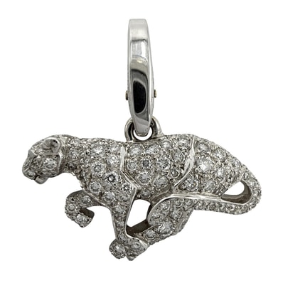 CARTIER カルティエ ペンダントトップ パンテール パンサー パヴェ 18金WG Au750 ジュエリー アクセサリー K18ホワイトゴールド ダイヤモンド シルバー レディース 約4.4g【中古品】