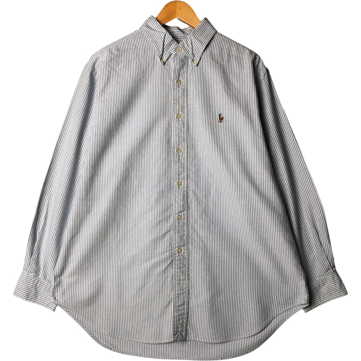 古着 ラルフローレン Ralph Lauren CLASSIC FIT 長袖 ボタンダウンストライプシャツ メンズL相当/eaa568434