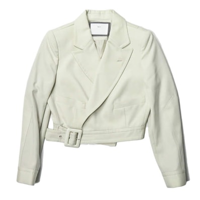 TOGA PULLA トーガ プルラ 17AW 日本製 スペンサー付きショート丈ジャケット TP72-FC232 36 オフホワイト ウール アウター lc29032