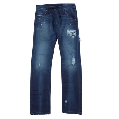DIESEL ディーゼル デニムパンツ 00T0030600S KROOLEY CB-NE ジョグジーンズ ダメージデニム インディゴブルー系 26【中古】