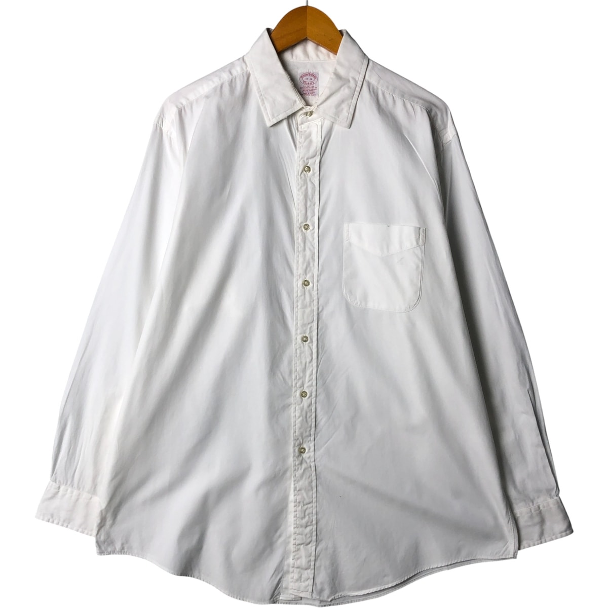 古着 80~90年代 ブルックスブラザーズ Brooks Brothers MAKERS ワイドカラー 長袖 コットンシャツ USA製 メンズXL相当 ヴィンテージ/eaa586725