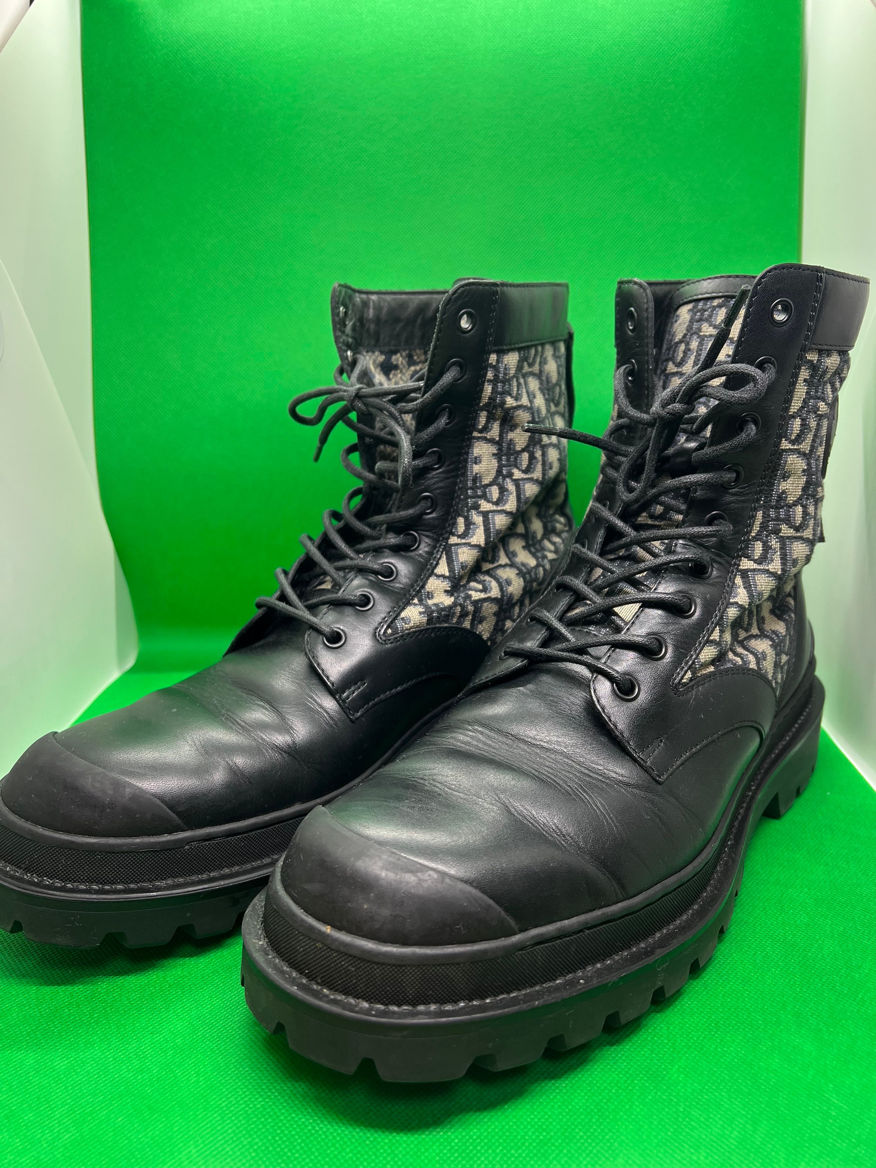 Dior Explorer Ankle Boot Smooth Calfskin and Dior Oblique Jacquard "Beige/Black"