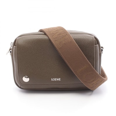 ロエベ LOEWE ペブル メッセンジャーバッグ スモール ショルダーバッグ バッグ レザー メンズ カーキ系 BANBPCBX016423 【新品】