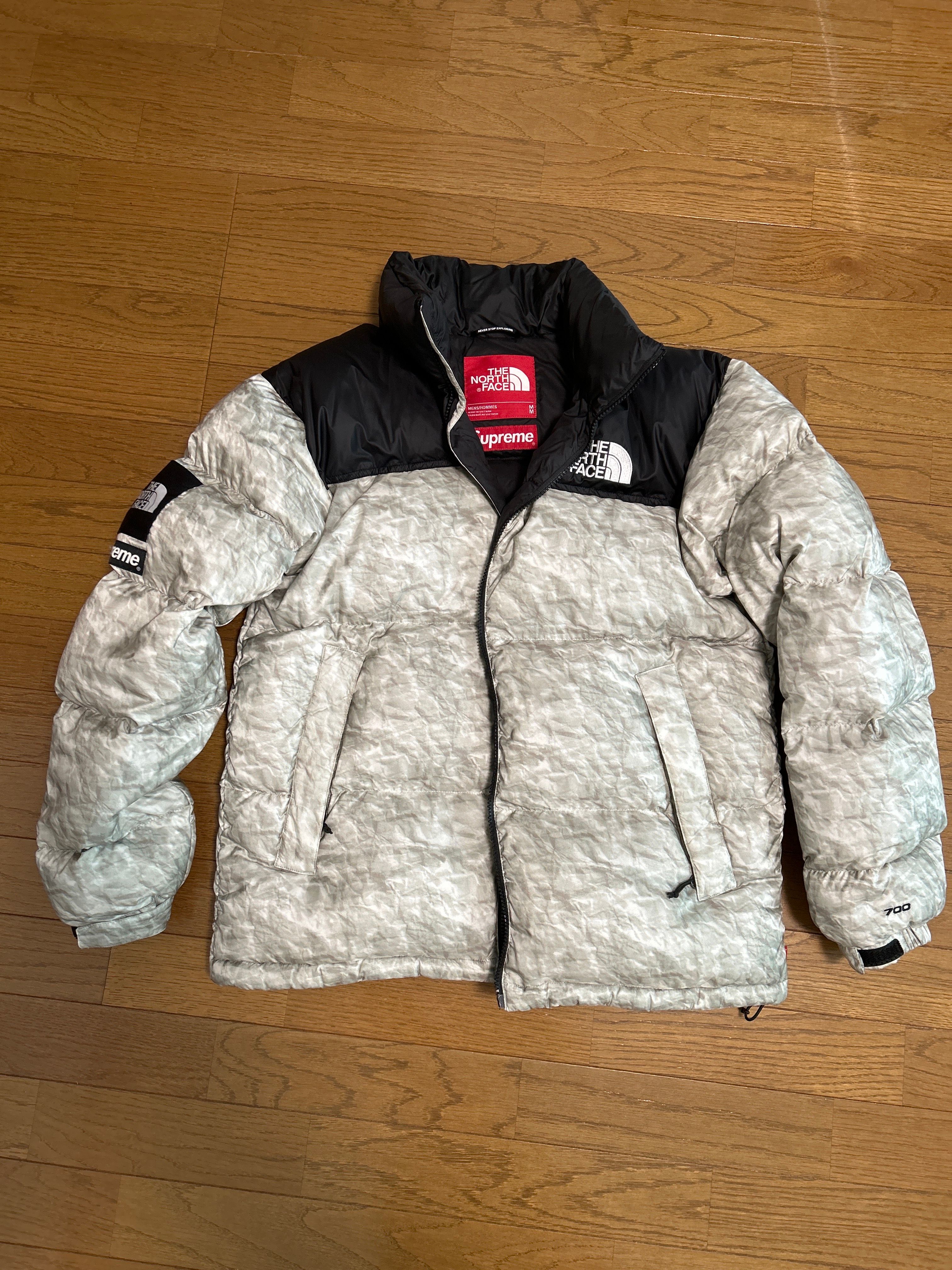 Supreme x The North Face Nuptse Jacket "White Paper Print"