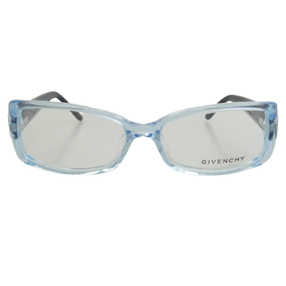 GIVENCHY ジバンシィ VGV 704 クリアフレーム サイドロゴ刻印 メガネ 眼鏡 フレーム:ブルー系 レンズ:クリア【中古】