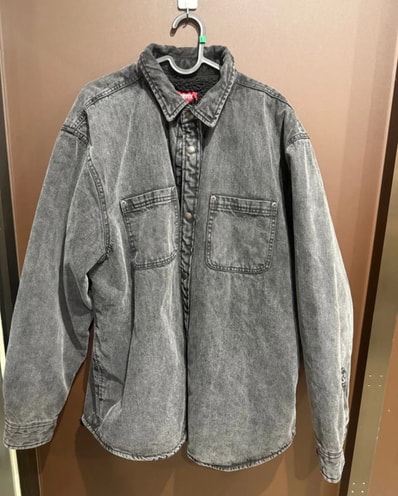 Supreme Faux Shearling Lined Work Shirt "Black Denim" (24FW)