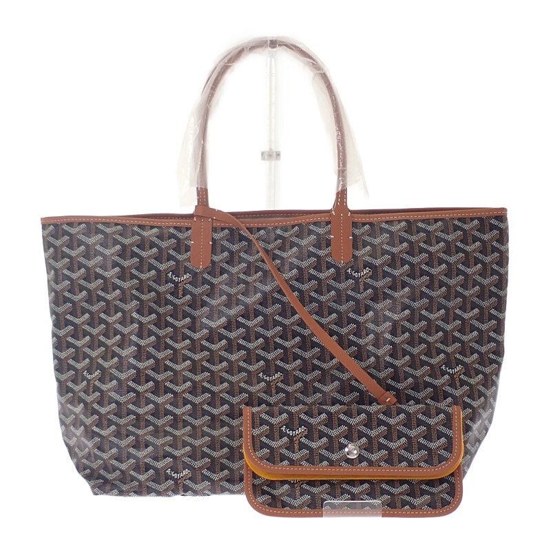 ゴヤール GOYARD サンルイ PM STLOUIPMLTY01CL03P トートバッグ カーフ ゴヤールディンキャンバス ナチュラル ブラック レディース【中古】【Sランク】