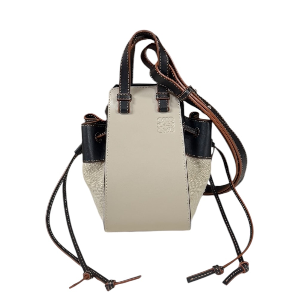 ロエベ ハンモックミニ ショルダーバッグ レザー 314.39.V07 ベージュ レディース LOEWE  中古