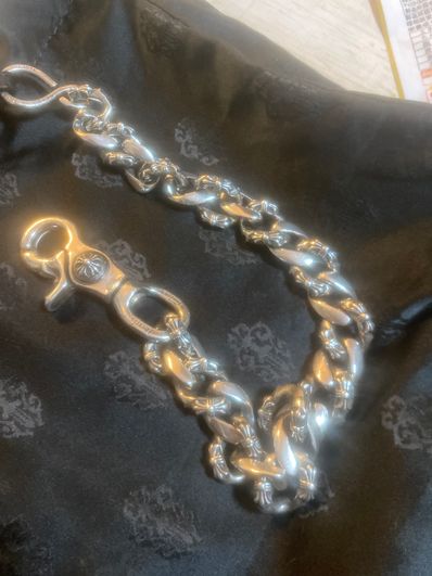 Chrome Hearts Fancy Link Chain 1 Clip Wallet Chain Short "Silver"