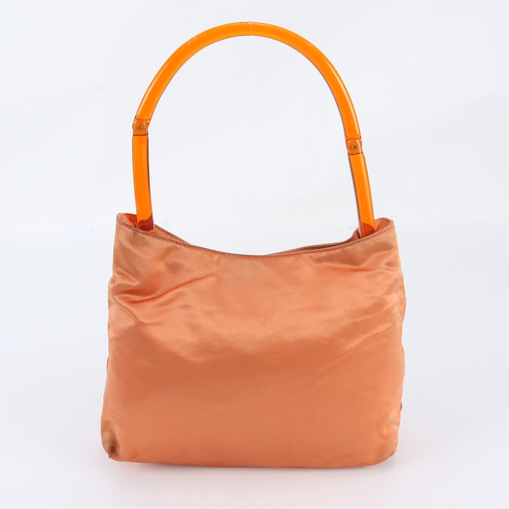 ■美品 プラダ テスート ナイロンクリアハンドル トライアングルロゴ